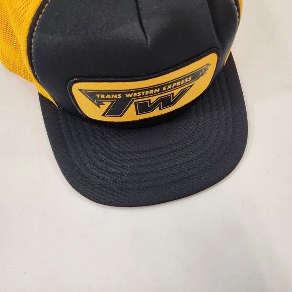 Trans Western Express Trucker Hat Mesh Back Black Vtg 1980 Unisex Adjustable - Picture 4 of 9